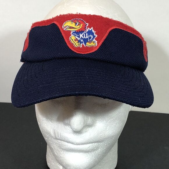 KU Visor Jayhawk Logo Red and Blue Terry Cloth University of Kansas Nike - Picture 1 of 10